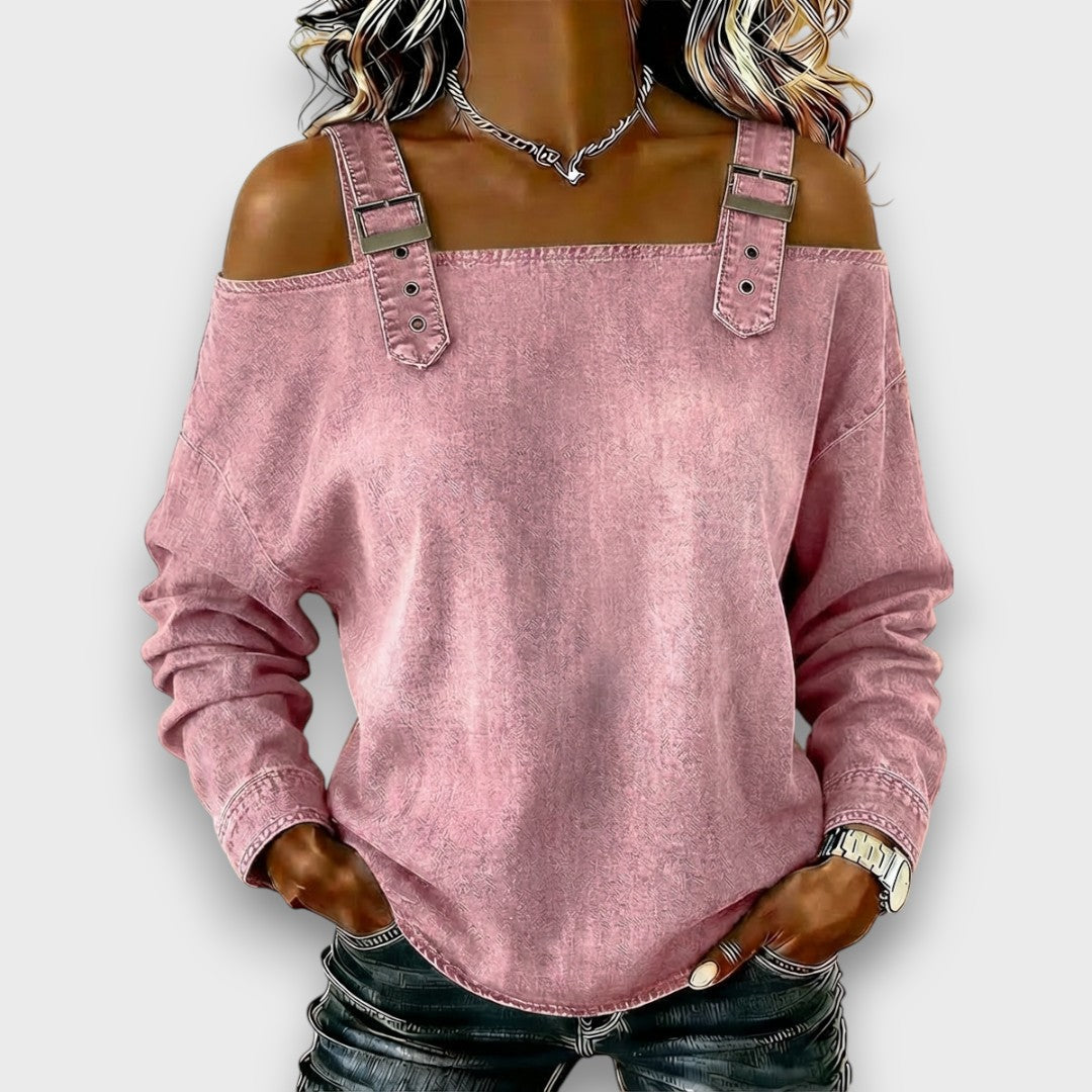 Elama β Off-Shoulder Denim Top
