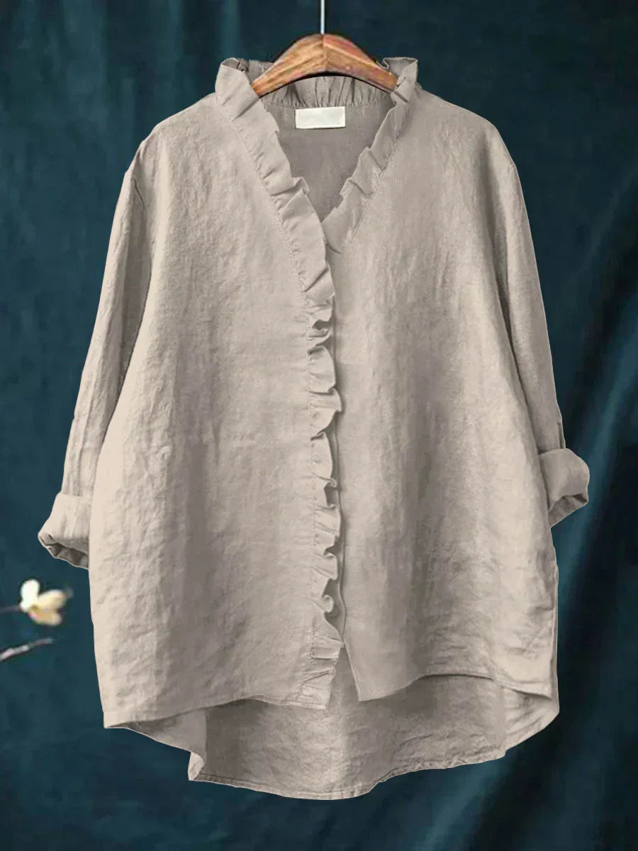 Charlotte | Ruffle Linen Blouse
