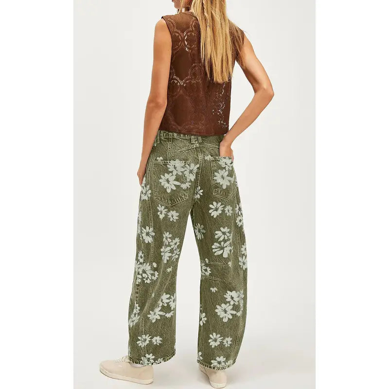 Isabella | Premium Art-Print Wide-Leg Jeans