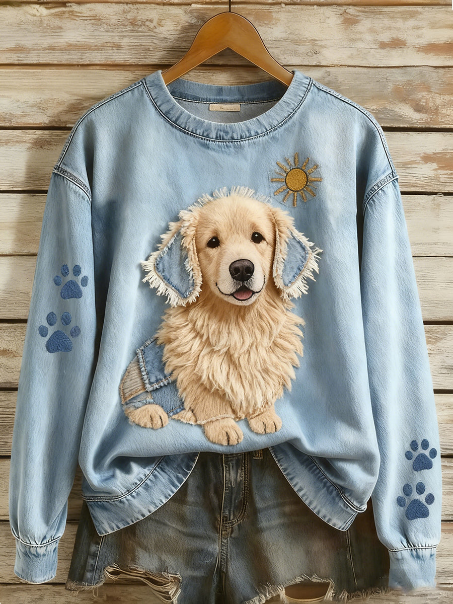 Chica – Women’s Retro Animal Print Patchwork Sweatshirt: Casual Comfort