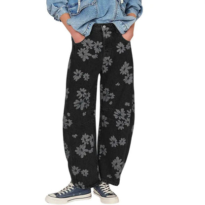 Isabella | Premium Art-Print Wide-Leg Jeans