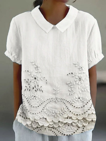 Lily | Embroidered Floral Shirt