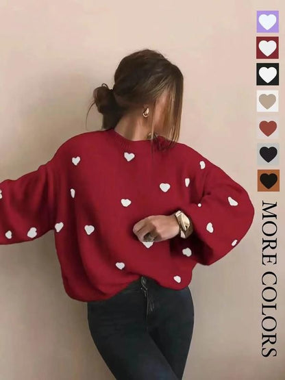 Amara | Premium Artisan Heart Knit Sweater