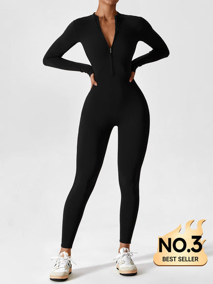 Amarie Co Long Sleeve Zipper Jumpsuit