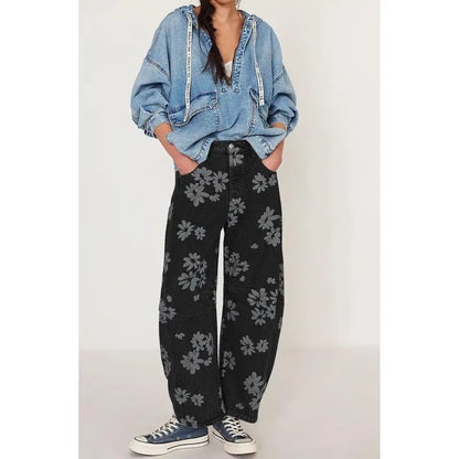 Isabella | Premium Art-Print Wide-Leg Jeans