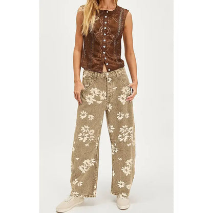 Isabella | Premium Art-Print Wide-Leg Jeans