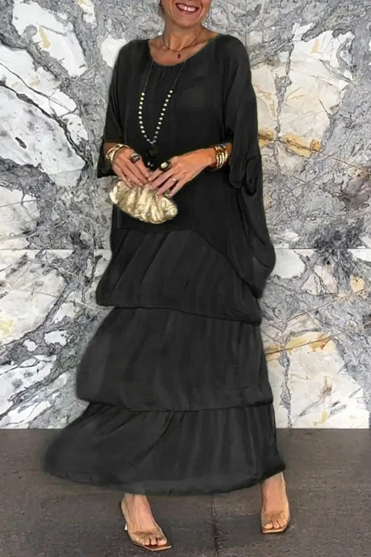 Nora Layered Dress - Black