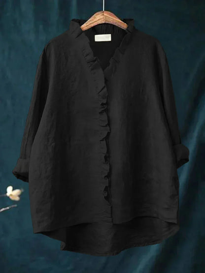 Charlotte | Ruffle Linen Blouse