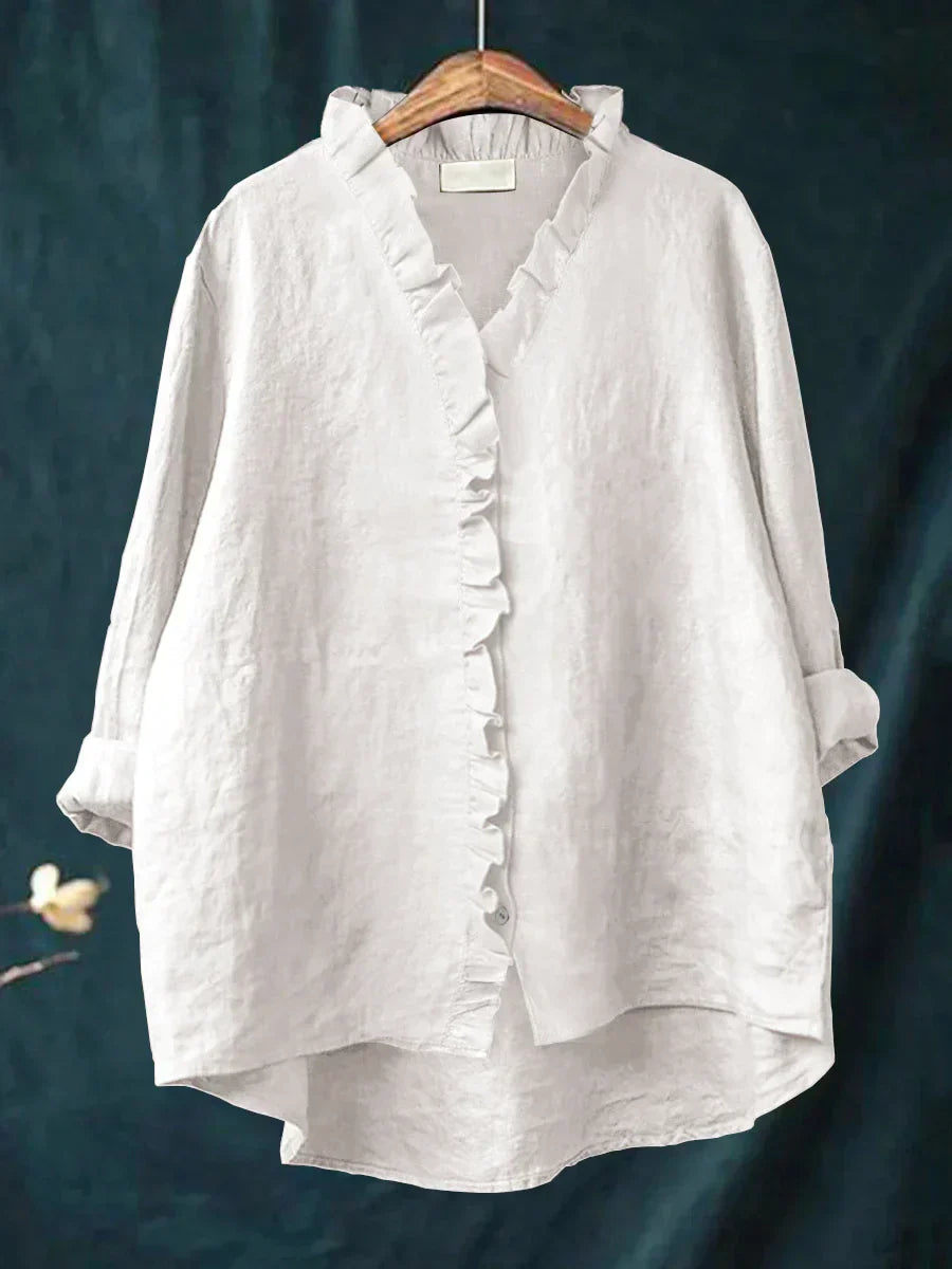 Charlotte | Ruffle Linen Blouse