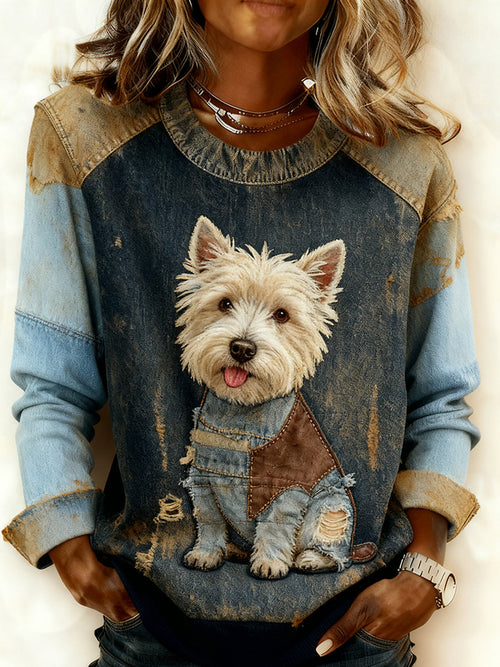 Bella – Women’s Retro Patchwork & Animal Print Comfort Hoodie