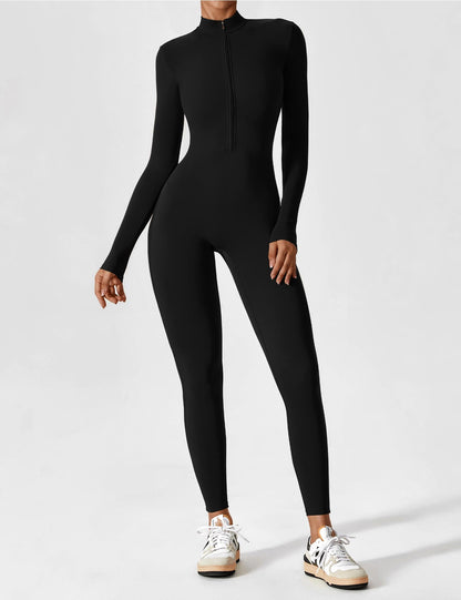 Amarie Co Long Sleeve Zipper Jumpsuit