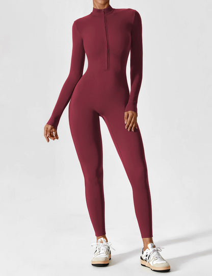 Amarie Co Long Sleeve Zipper Jumpsuit