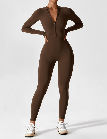 Amarie Co Long Sleeve Zipper Jumpsuit