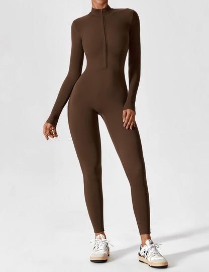 Amarie Co Long Sleeve Zipper Jumpsuit