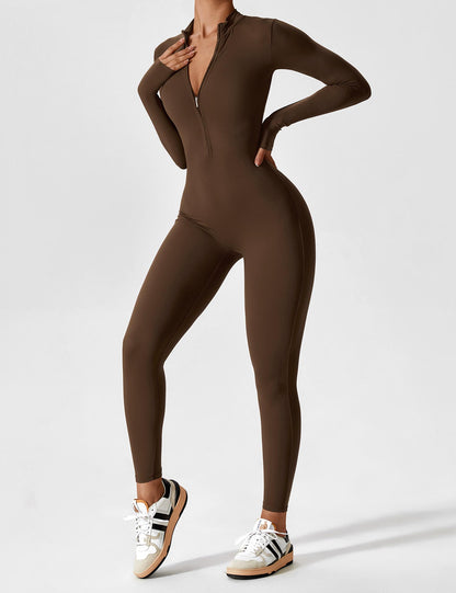 Amarie Co Long Sleeve Zipper Jumpsuit