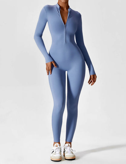 Amarie Co Long Sleeve Zipper Jumpsuit