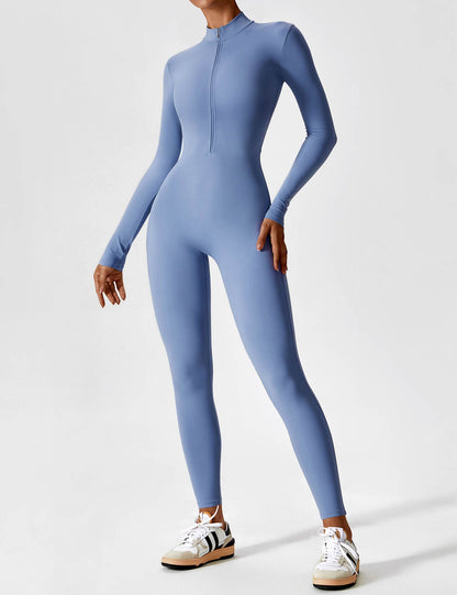Amarie Co Long Sleeve Zipper Jumpsuit
