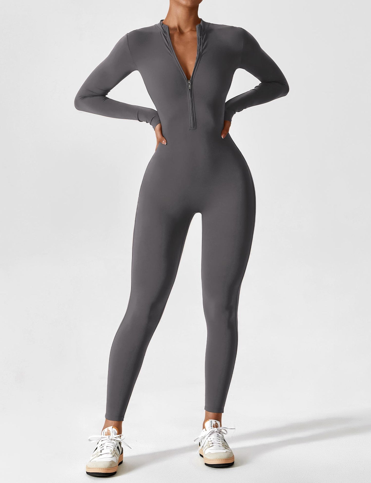 Amarie Co Long Sleeve Zipper Jumpsuit