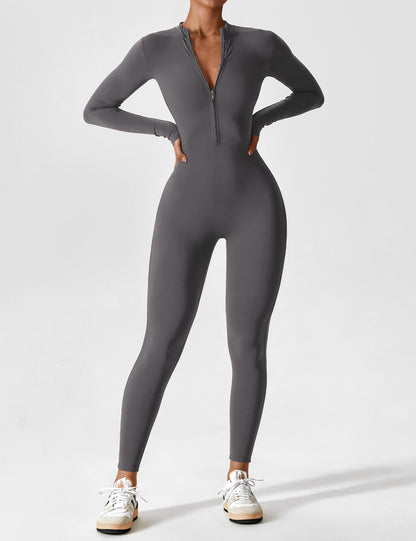 Amarie Co Long Sleeve Zipper Jumpsuit