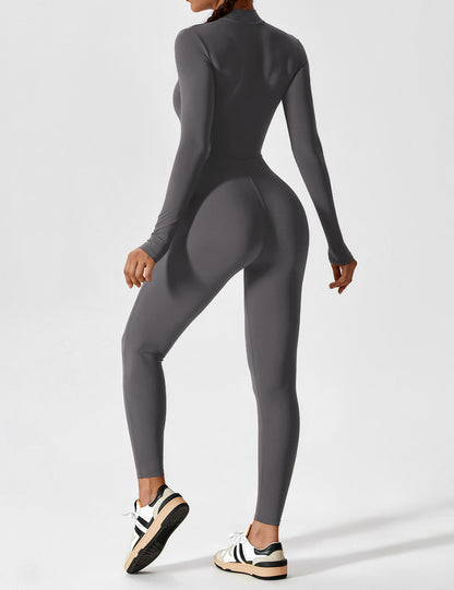 Amarie Co Long Sleeve Zipper Jumpsuit