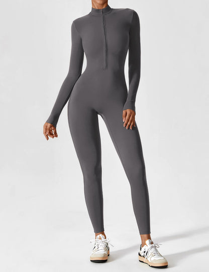 Amarie Co Long Sleeve Zipper Jumpsuit