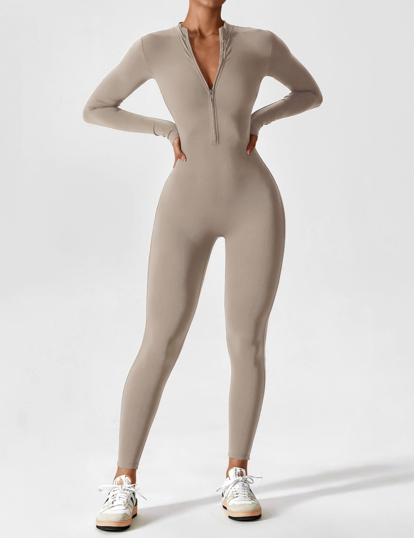 Amarie Co Long Sleeve Zipper Jumpsuit