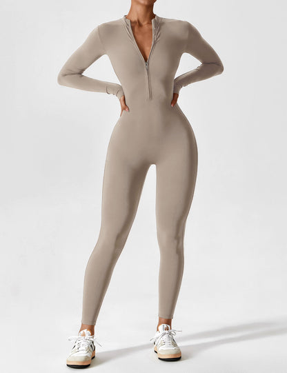 Amarie Co Long Sleeve Zipper Jumpsuit