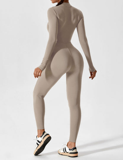 Amarie Co Long Sleeve Zipper Jumpsuit