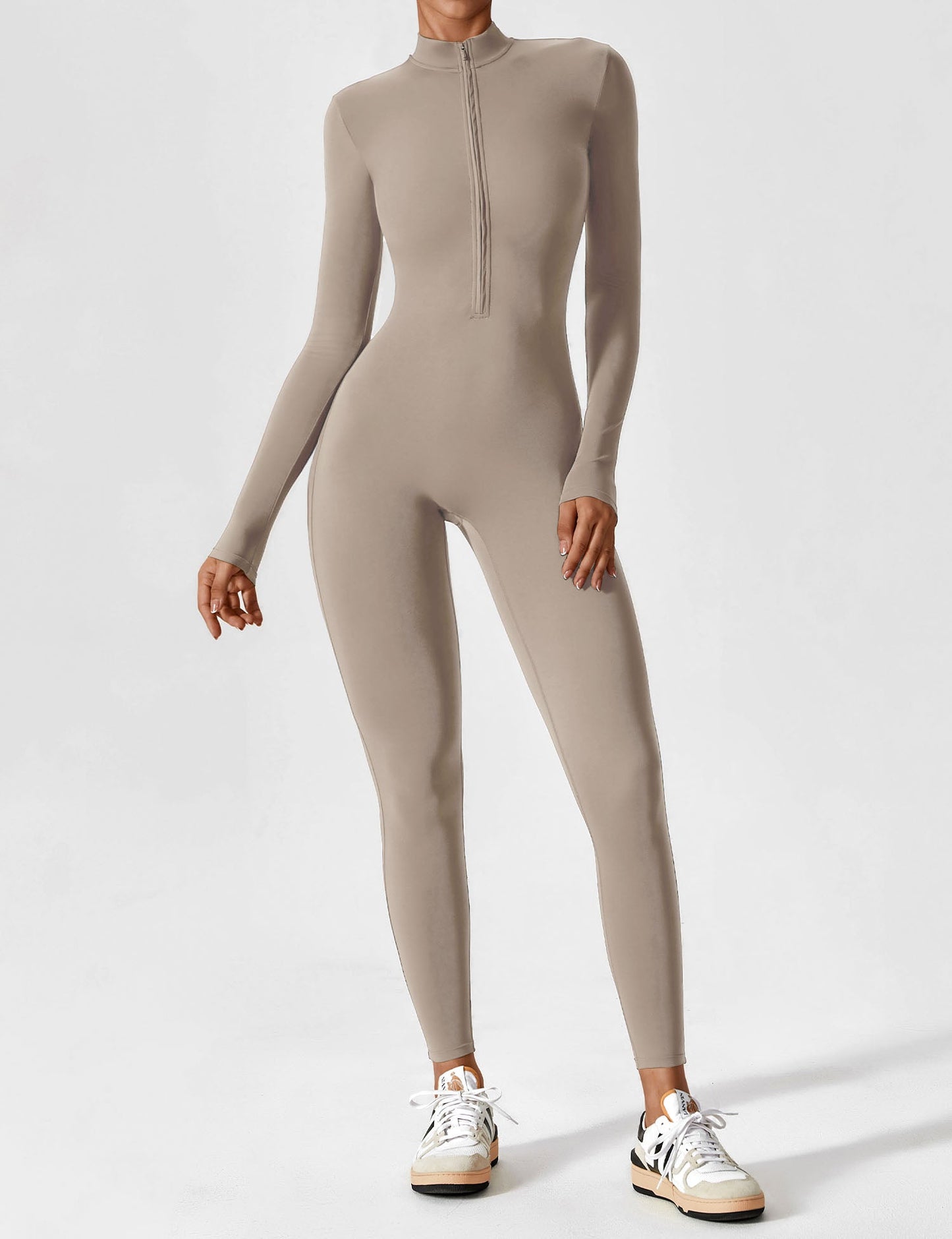 Amarie Co Long Sleeve Zipper Jumpsuit