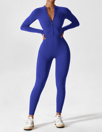 Amarie Co Long Sleeve Zipper Jumpsuit