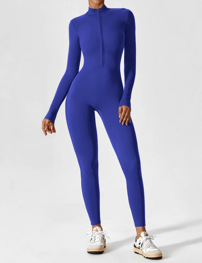 Amarie Co Long Sleeve Zipper Jumpsuit