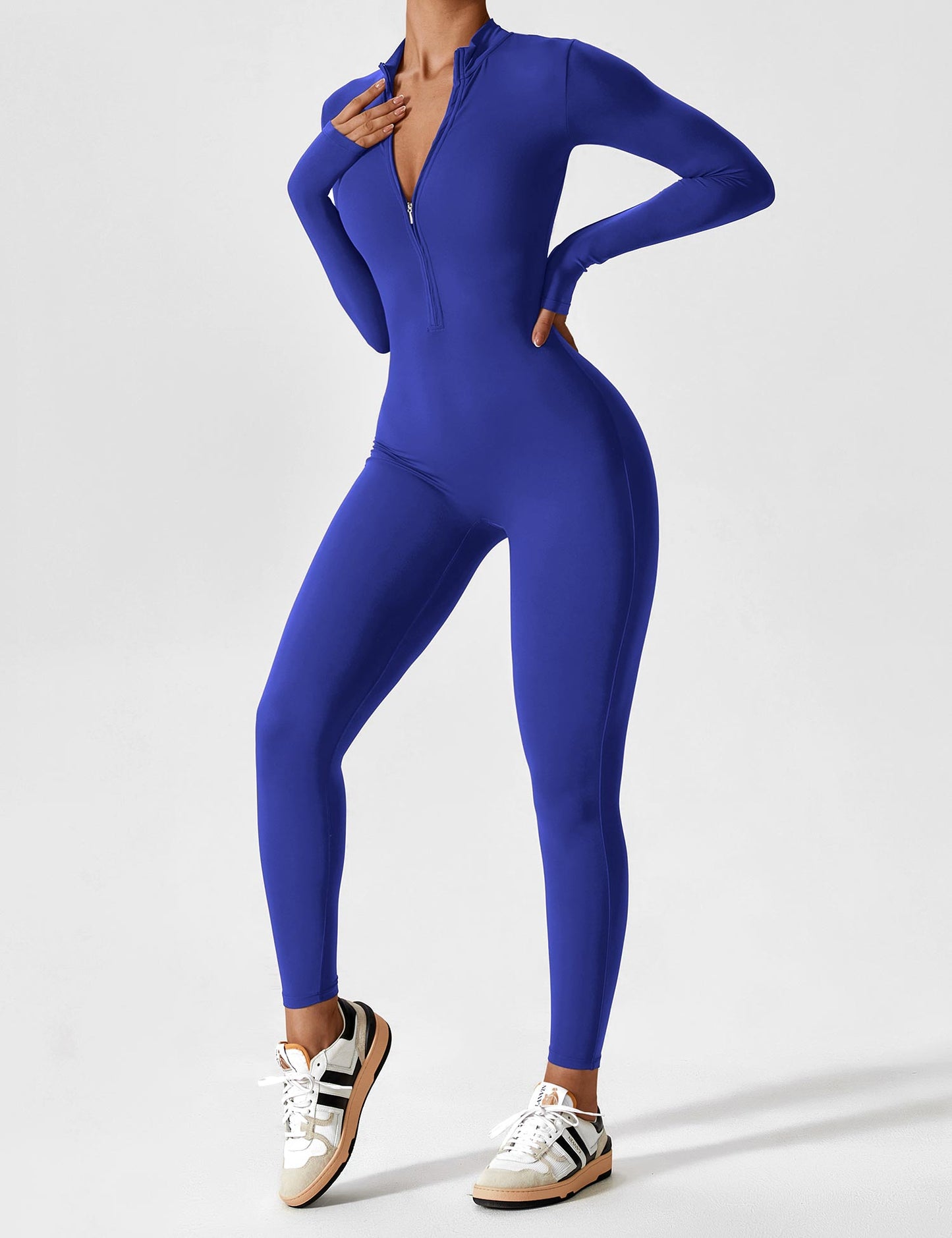 Amarie Co Long Sleeve Zipper Jumpsuit