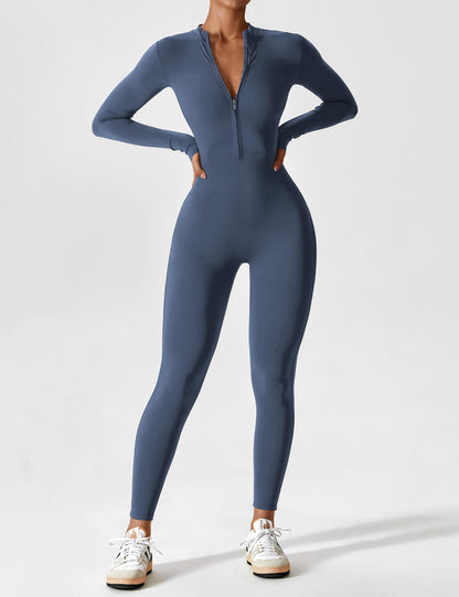 Amarie Co Long Sleeve Zipper Jumpsuit