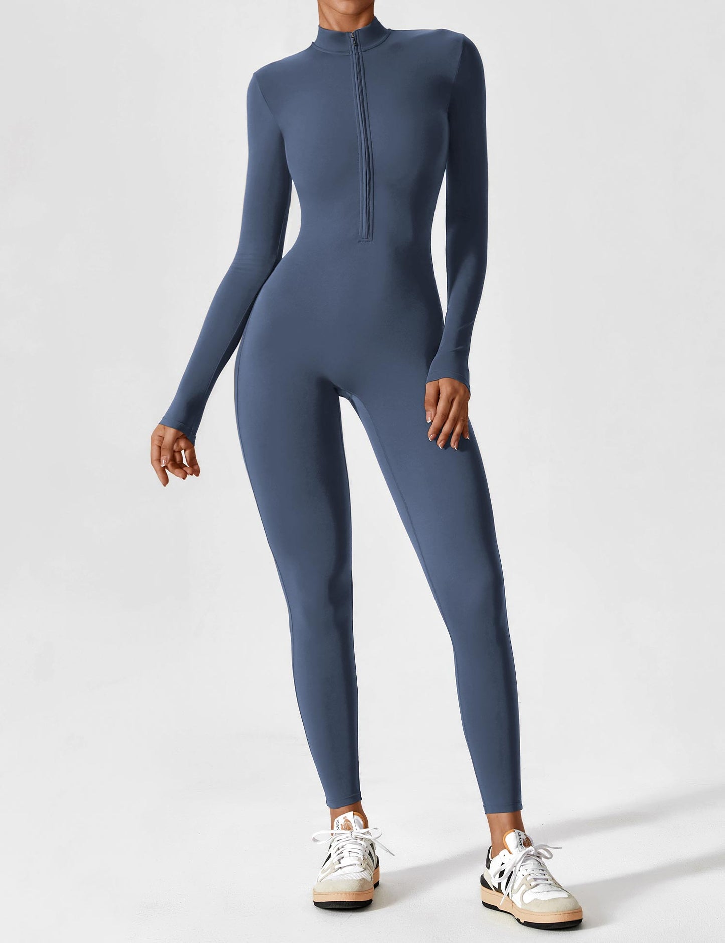 Amarie Co Long Sleeve Zipper Jumpsuit