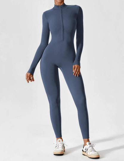 Amarie Co Long Sleeve Zipper Jumpsuit