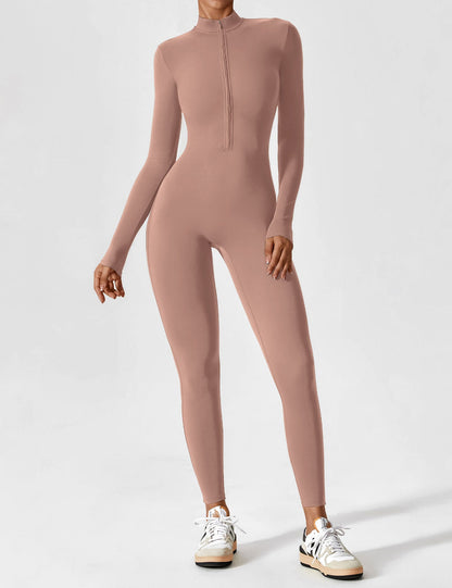 Amarie Co Long Sleeve Zipper Jumpsuit
