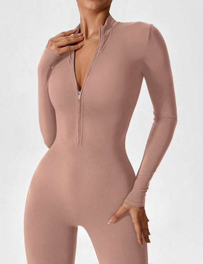 Amarie Co Long Sleeve Zipper Jumpsuit