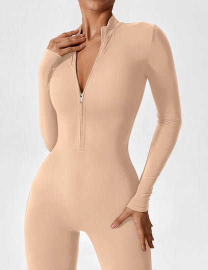 Amarie Co Long Sleeve Zipper Jumpsuit