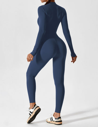 Amarie Co Long Sleeve Zipper Jumpsuit
