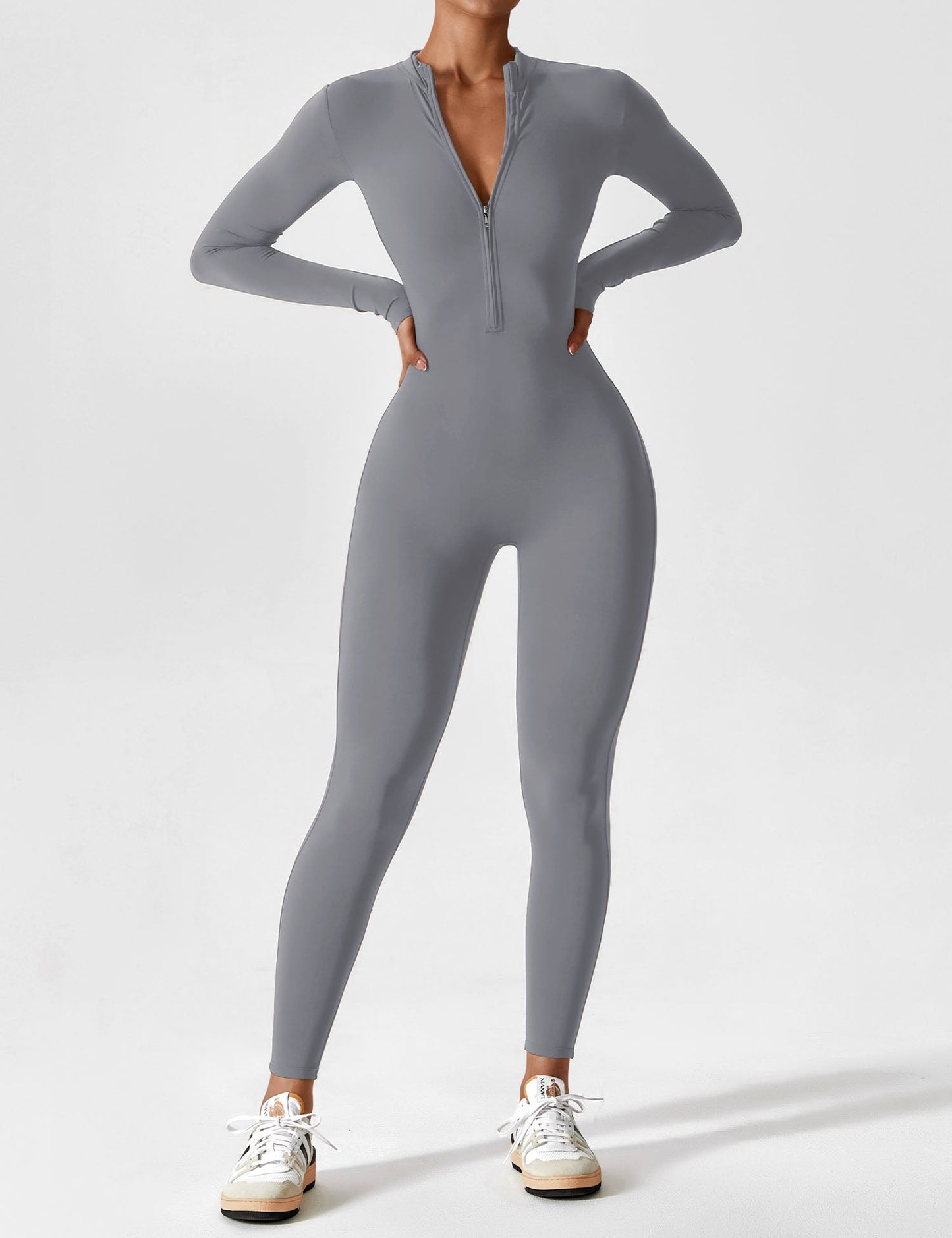 Amarie Co Long Sleeve Zipper Jumpsuit