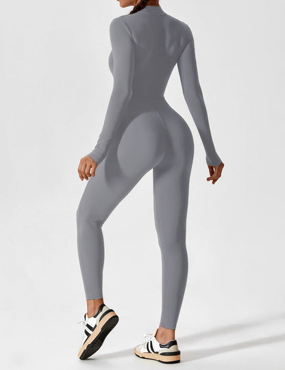 Amarie Co Long Sleeve Zipper Jumpsuit