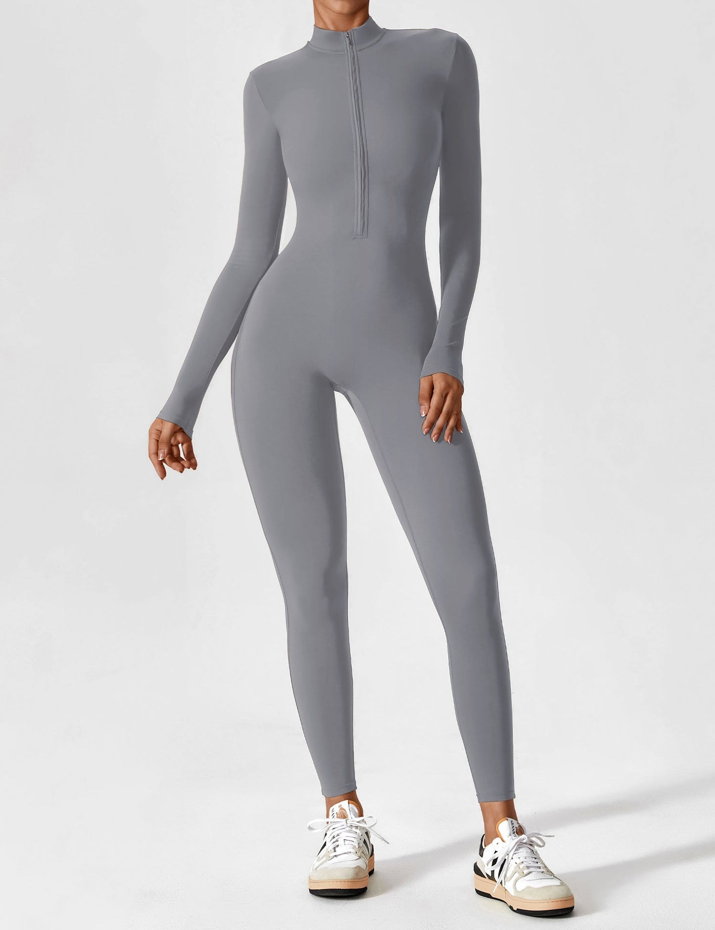 Amarie Co Long Sleeve Zipper Jumpsuit