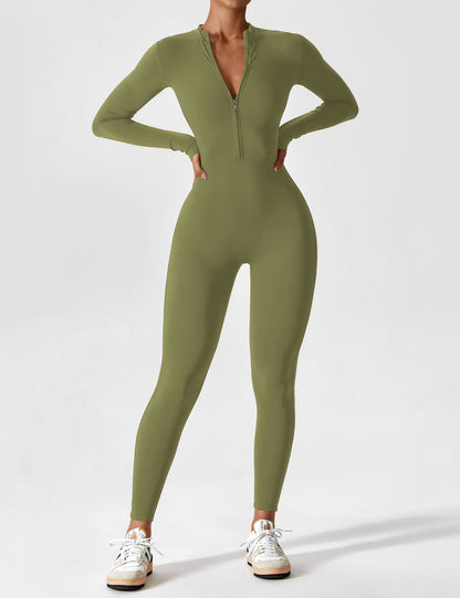 Amarie Co Long Sleeve Zipper Jumpsuit