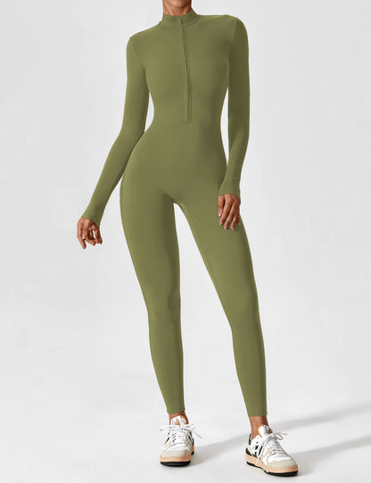 Amarie Co Long Sleeve Zipper Jumpsuit